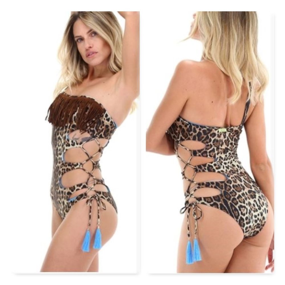 Leopard Fringe Swimsuit